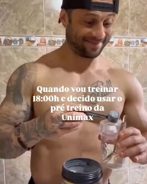 Post: atleta preparando o pré-treino da Unimax
